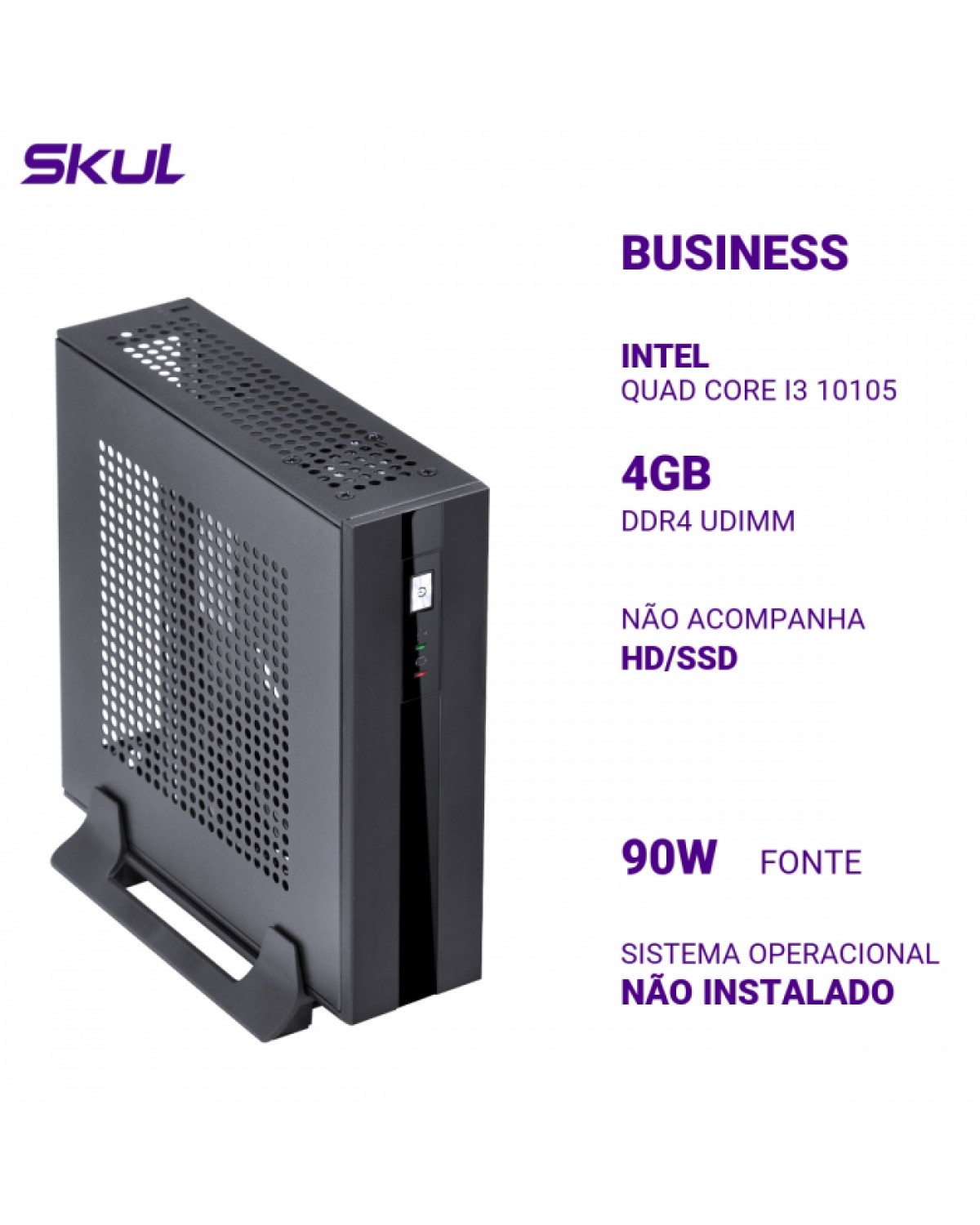 MINI COMPUTADOR BUSINESS B300 QUAD CORE I3 10105 MEM 4GB DDR4 SEM HD/SSD FONTE 90W