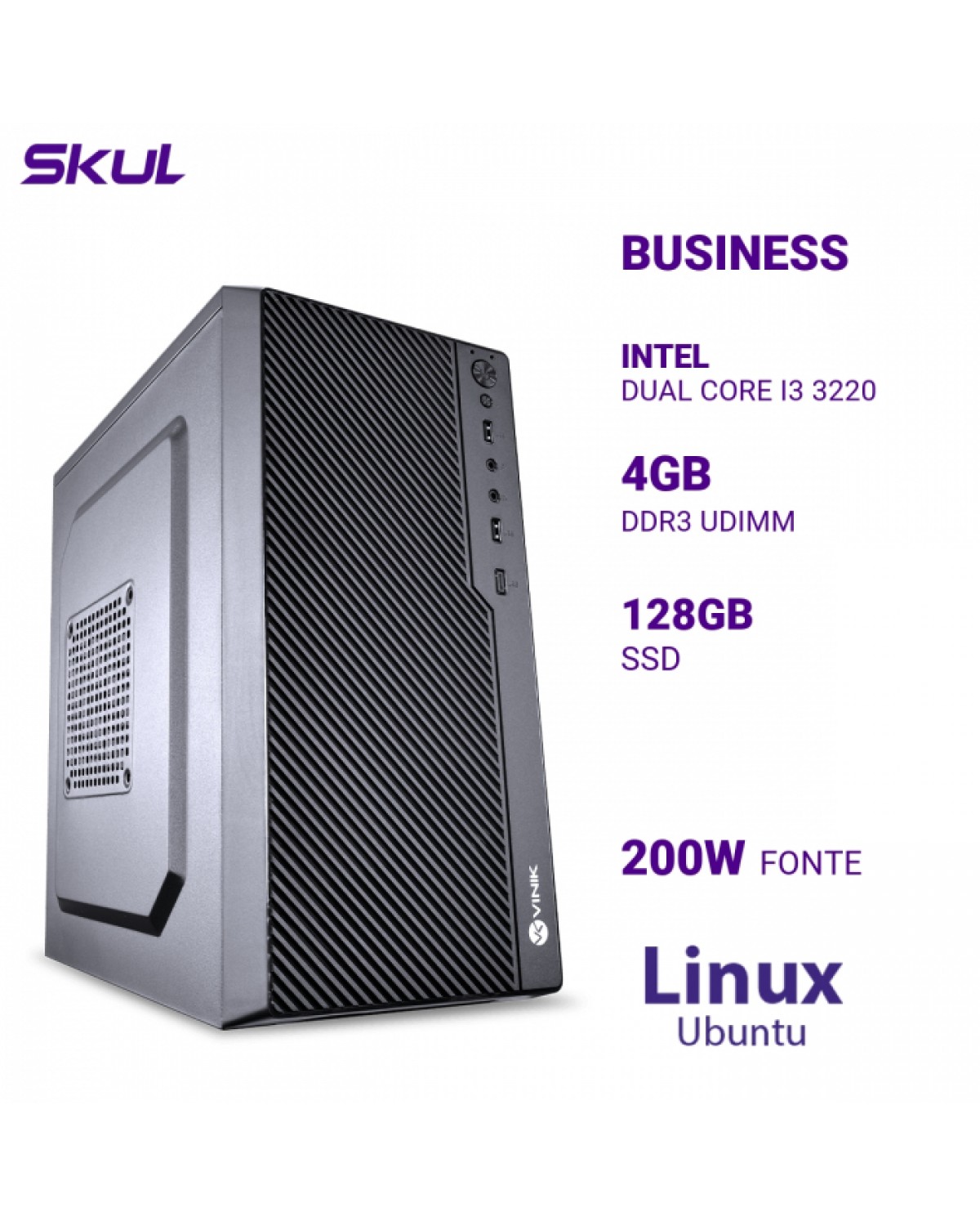 COMPUTADOR BUSINESS B300 DUAL CORE I3 3220 MEM 4GB DDR3 SSD 128GB FONTE 200W LINUX