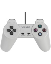 CONTROLE PARA PC COM FIO USB MODELO PLAY 1 CINZA