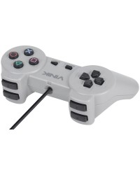 CONTROLE PARA PC COM FIO USB MODELO PLAY 1 CINZA