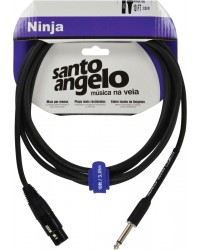 CABO DE MICROFONE NINJA HG 0,20 MM CONECTOR P10/XLR FEMEA 10FT 3,05 METROS PRETO