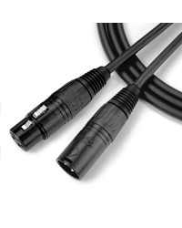 CABO PARA MICROFONE XLR MACHO / XLR FEMEA NINJA LW 03FT 0,91 METROS PRETO