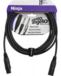 CABO PARA MICROFONE NINJA LW 0,20 MM CONECTOR XLR MACHO/ XLR FEMEA 15FT 4,57 METROS PRETO