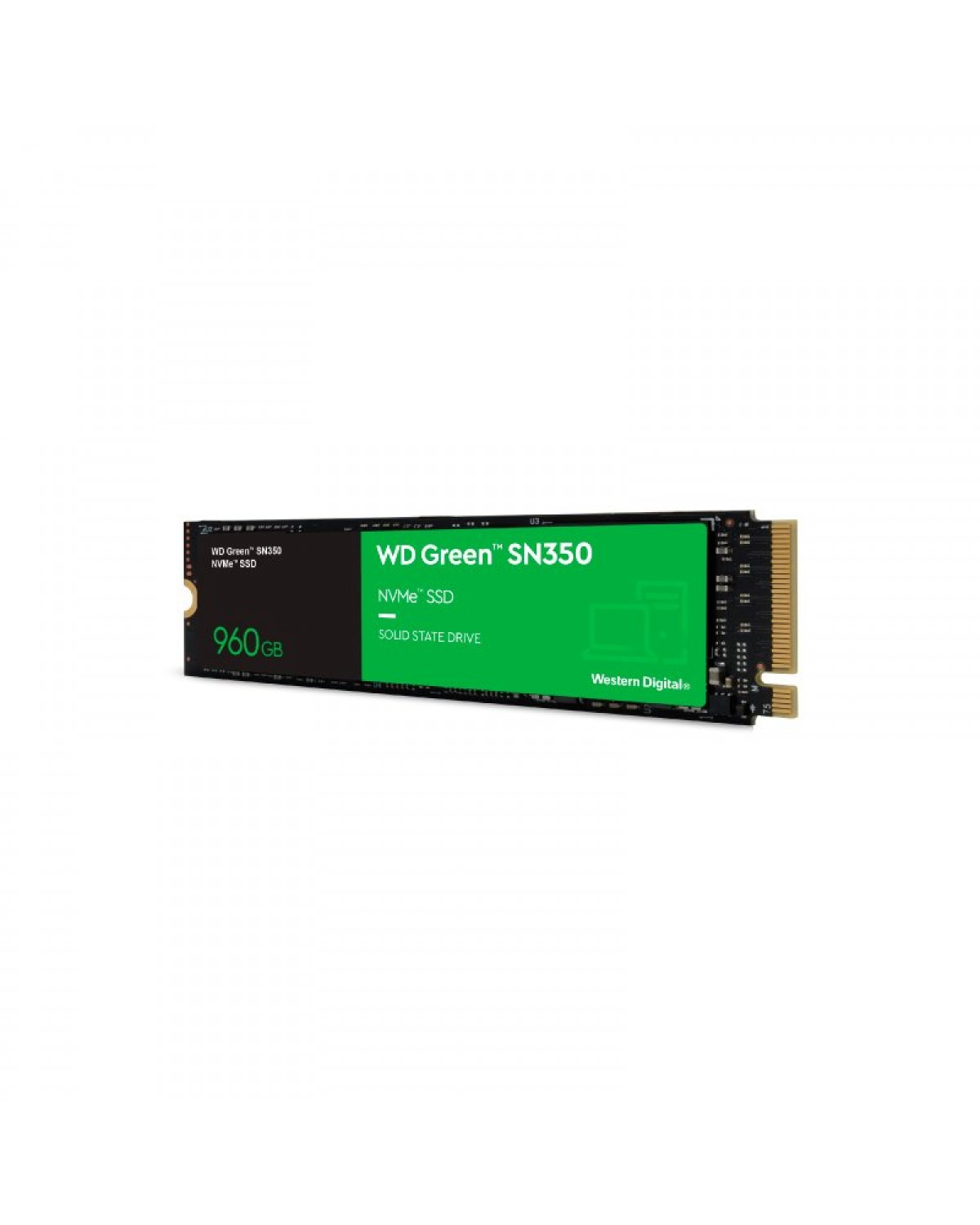 SSD WD 960GB GREEN M.2 2280 SN350 NVME PCIE WDS960G2G0C -  LEITURA 2400MB/S GRAVAÇÃO 1900MB/S