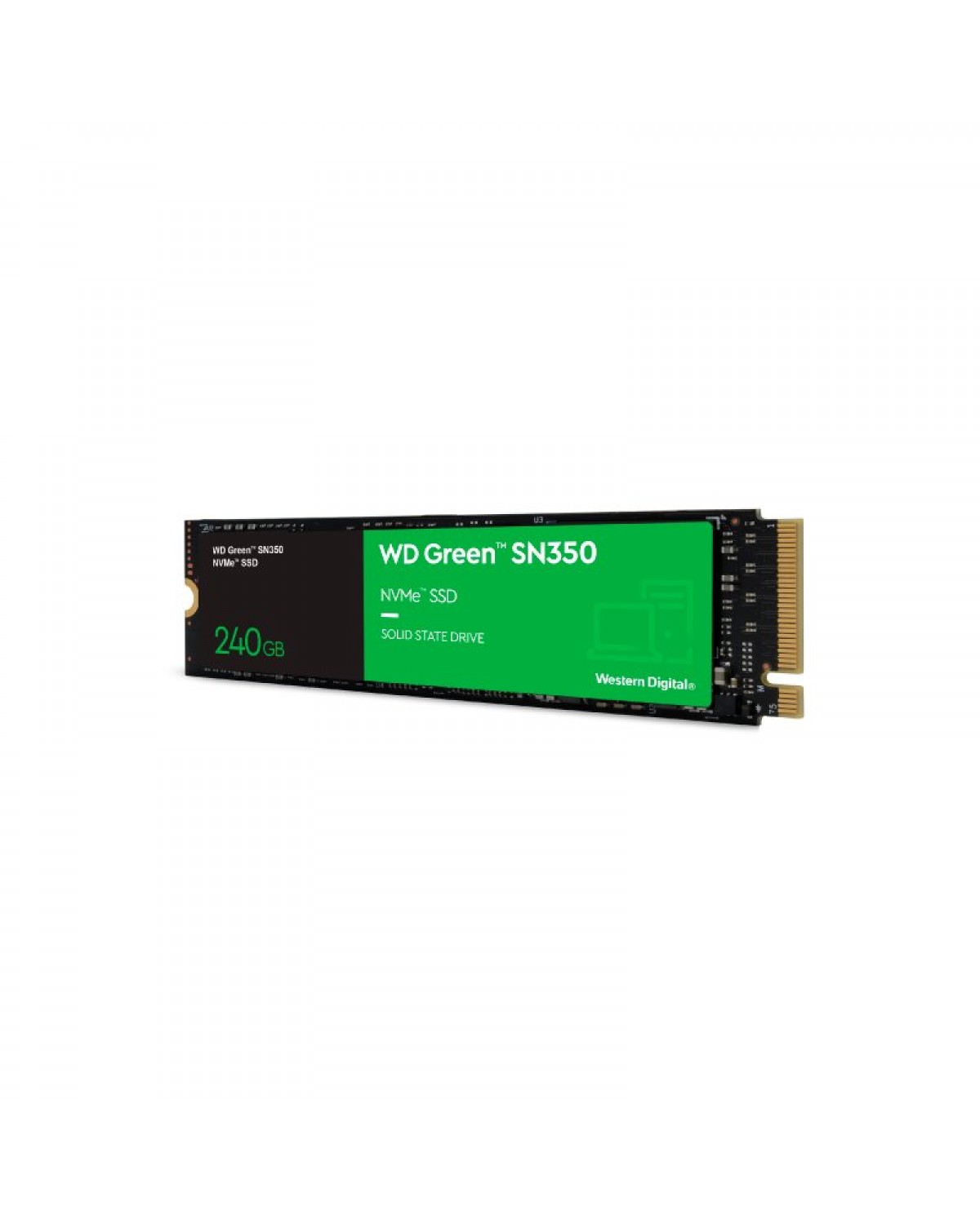 SSD WD 240GB GREEN M.2 2280 SN350 NVME PCIE WDS240G2G0C -  LEITURA 2400MB/S GRAVAÇÃO 900MB/S