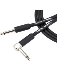 CABO DE GUITARRA ANGEL 0,30MM CONECTOR P10/P10 90º 15FT 4,57 METROS PRETO