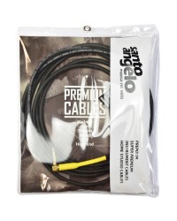 CABO DE GUITARRA SHOGUN 0,75MM CONECTOR EM OURO P10/P10 90º 15FT 4,57 METROS PRETO