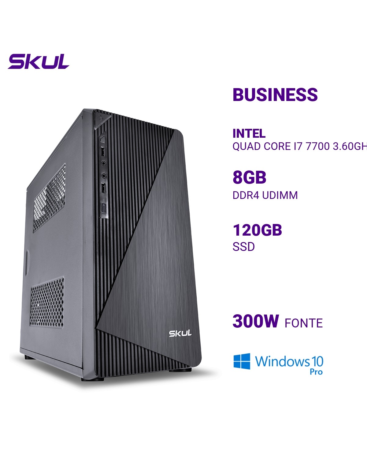 COMPUTADOR BUSINESS B700 QUAD CORE I7 7700 3.60GHZ MEM 8GB DDR4 SSD 120GB FONTE 300W WINDOWS 10 PRO