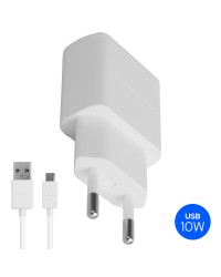 KIT CARREGADOR CARGA RAPIDA 10W CABO MICRO USB 1M BRANCO - S11D38KIT