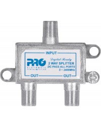 DIVISOR SATÉLITE 1 ENTRADA E 2 SAÍDAS - 5~2400 MHZ (VHF / UHV / SATÉLITE) COM PASSAGEM DC PQDV-2022