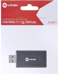 ADAPTADOR PLACA DE SOM USB 7.1 CANAIS VIRTUAL AUSB71