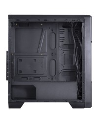 GABINETE GAMER VX GAMING TRON COM LATERAL ACRÍLICA PRETO FITA DE LED FRONTAL 7 CORES E COVER DE FONTE