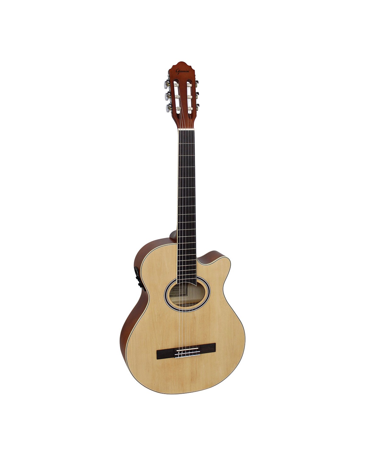 VIOLÃO ELETROACÚSTICO NYLON MINI JUMBO CUTAWAY GNF-1D CEQ NS NATURAL SATIN, COM AFINADOR E EQUALIZADOR