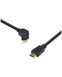 CABO HDMI 2.0 4K ULTRA HD 3D CONEXÃO ETHERNET COM 01 CONECTOR 90º 2 METROS - H2090-2