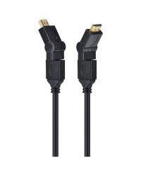 CABO HDMI 2.0 4K ULTRA HD 3D CONEXÃO ETHERNET CONECTORES 360° 2 METROS - H20B360-2