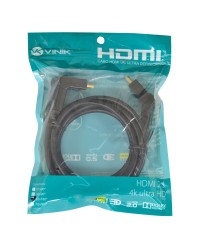 CABO HDMI 2.0 4K ULTRA HD 3D CONEXÃO ETHERNET CONECTORES 360° 2 METROS - H20B360-2