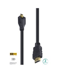 CABO HDMI 2.0 PARA MICRO HDMI 4K ULTRA HD 3D CONEXÃO ETHERNET 2 METROS - H20MC-2