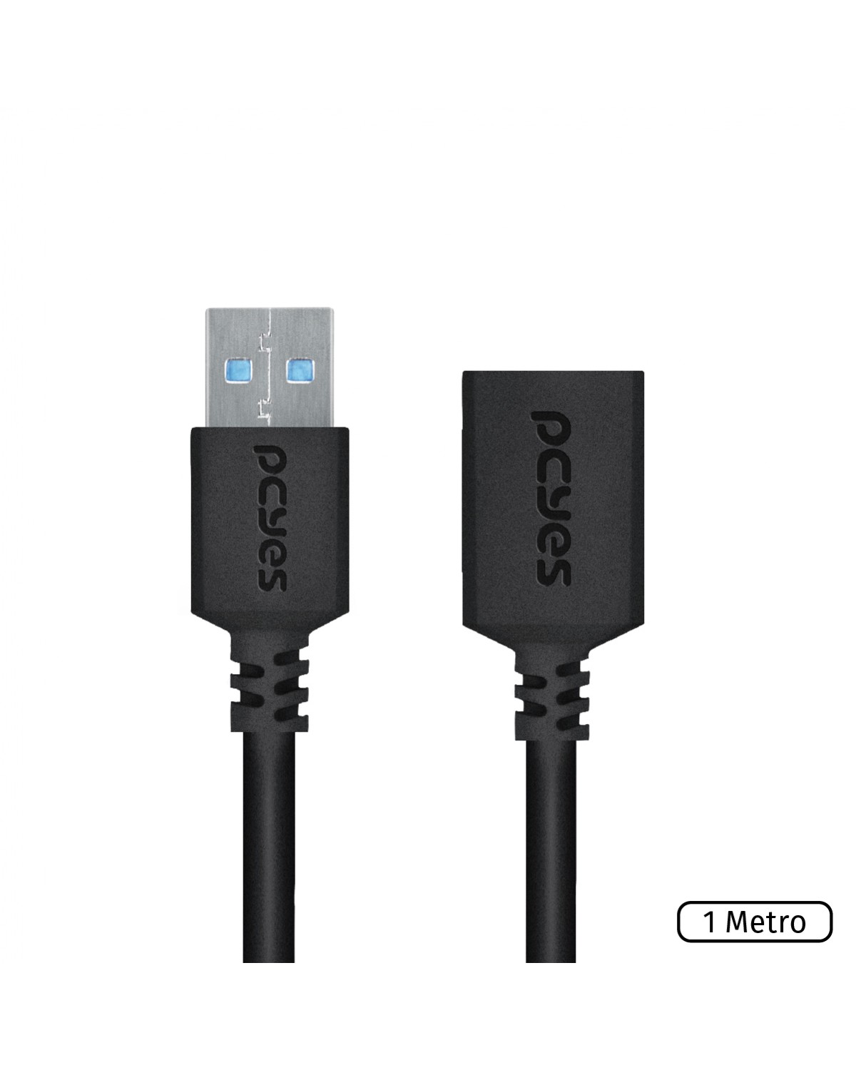 CABO EXTENSOR USB A 3.0 MACHO PARA USB A 3.0 FÊMEA 28AWG PURO COBRE  1 METRO - PUAMF3-1