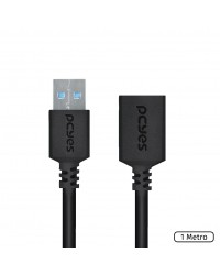 CABO EXTENSOR USB A 3.0 MACHO PARA USB A 3.0 FÊMEA 28AWG PURO COBRE  1 METRO - PUAMF3-1