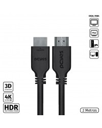 CABO HDMI 2.0 4K 30AWG PURO COBRE 2 METROS - PHM20-2