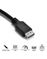 CABO DISPLAYPORT MACHO PARA DISPLAYPORT MACHO 2 METROS V1.2 - PDPM-2