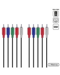 CABO 5 RCA MACHO PARA 5 RCA MACHO VIDEO COMPONENTE 2 METROS - P5R-2