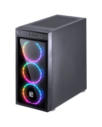 GABINETE MID-TOWER JUPITER PRETO COM 3 FANS LED RGB FRONTAL E LATERAL EM VIDRO TEMPERADO - JUPPT7C3FCV