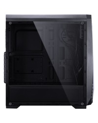 GABINETE GAMER VX GAMING LYNX COM LATERAL ACRÍLICA PRETO FITA LED RGB FRONTAL E COVER DE FONTE