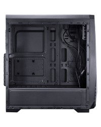 GABINETE GAMER VX GAMING LYNX COM LATERAL ACRÍLICA PRETO FITA LED RGB FRONTAL E COVER DE FONTE