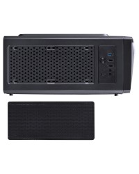 GABINETE GAMER VX GAMING LYNX COM LATERAL ACRÍLICA PRETO FITA LED RGB FRONTAL E COVER DE FONTE