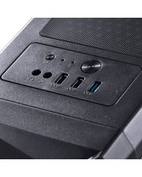 GABINETE GAMER VX GAMING LYNX COM LATERAL ACRÍLICA PRETO FITA LED RGB FRONTAL E COVER DE FONTE