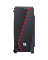 GABINETE GAMER VX GAMING LYNX COM LATERAL ACRÍLICA PRETO FITA LED RGB FRONTAL E COVER DE FONTE