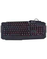 TECLADO USB GAMER VX GAMING HERCULES COM MULTIMIDIA LED 3 CORES CABO USB 1.8 METROS ABNT2 PRETO - GT200