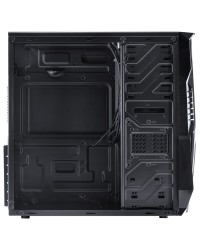 GABINETE GAMER VX GAMING KEPLER COM JANELA LATERAL ACRÍLICA PRETO FRONTAL ACRÍLICO 1 FAN LED VERMELHO