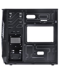 GABINETE GAMER VX GAMING KEPLER COM JANELA LATERAL ACRÍLICA PRETO FRONTAL ACRÍLICO 1 FAN LED VERMELHO