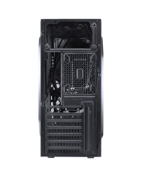 GABINETE GAMER VX GAMING KEPLER COM JANELA LATERAL ACRÍLICA PRETO FRONTAL ACRÍLICO 1 FAN LED AZUL