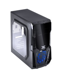 GABINETE GAMER VX GAMING KEPLER COM JANELA LATERAL ACRÍLICA PRETO FRONTAL ACRÍLICO 1 FAN LED AZUL