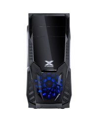 GABINETE GAMER VX GAMING KEPLER COM JANELA LATERAL ACRÍLICA PRETO FRONTAL ACRÍLICO 1 FAN LED AZUL