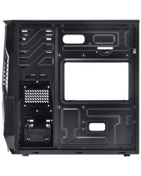 GABINETE GAMER VX GAMING KEPLER COM JANELA LATERAL ACRÍLICA PRETO FRONTAL ACRÍLICO 1 FAN LED AZUL