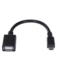 ADAPTADOR OTG MICRO USB PARA USB 2.0 15CM PRETO CONEXÃO COM CELULARES SMARTPHONES TABLETS - PAMUP-15