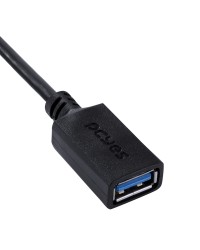 ADAPTADOR OTG TIPO C PARA USB A 3.0 PARA CELULAR SMARTPHONE 15 CM PRETO - P3AMUP-15