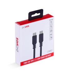 CABO USB TIPO C 3.1 PARA USB TIPO C COM POWER DELIVERY (PD) 100W PARA CELULAR SMARTPHONE 1 METRO PRETO - P31UCCP-1