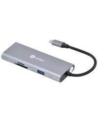 HUB USB TIPO C / TYPE C  7 EM 1 COM 3 USB 3.0 + LEITOR DE CARTÃO SD/TF + HDMI + TIPO C COM POWER DELIVERY (PD) 60W -HC-7