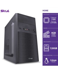 COMPUTADOR HOME H100 - CELERON DUAL CORE J1800 2.41GHZ 4GB DDR3 SODIMM SSD 120GB HDMI/VGA FONTE 200W