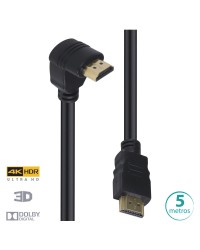 CABO HDMI 2.0 4K ULTRA HD 3D CONEXÃO ETHERNET COM 01 CONECTOR 90º 5 METROS - H2090-5