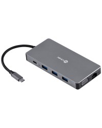 HUB USB TIPO C TYPE C 10 EM 1 - 3 USB 3.0 + CARTÃO SD TF + HDMI + VGA + ÁUDIO P2 + RJ45 + POWER DELIVERY (PD) 60W HC-10