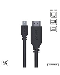 CABO MINI DISPLAYPORT MACHO PARA HDMI 2.0 MACHO 2 METROS - PMDPH4K-2