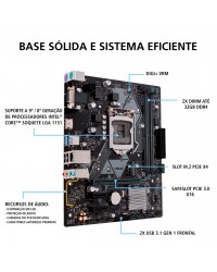 COMPUTADOR GAMER 5000 - I5 9400F 2.9GHZ 9ª GER. MEM. 8GB DDR4 HD 1TB RX 550 4GB FONTE 500W