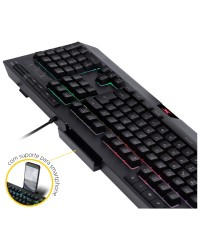 TECLADO GAMER PROTECTOR ABNT2 MULTIMIDIA LED 7 CORES USB COM SUPORTE SMARTPHONE - GT800