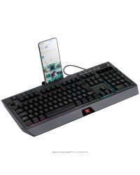 TECLADO GAMER PROTECTOR ABNT2 MULTIMIDIA LED 7 CORES USB COM SUPORTE SMARTPHONE - GT800